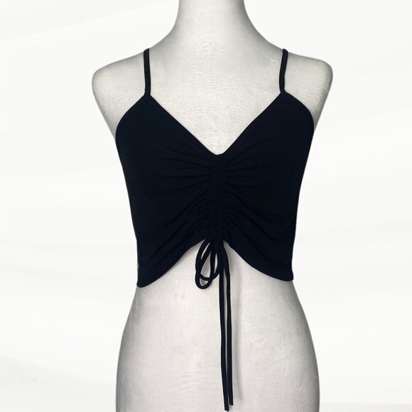 Zara Tops - Zara Spaghetti Strapped, Ruched, Tie Front Top, Size Medium